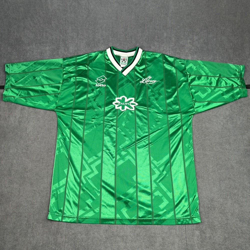 Vintage Lotto Green Soccer y2k Jersey Mens XL The Library San Diego Califia No.2